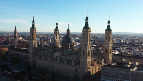 Catedral-basílica-De-Nuestra-Señora-Del-Pilar-Sunset-Aerial-Roman-Catholic